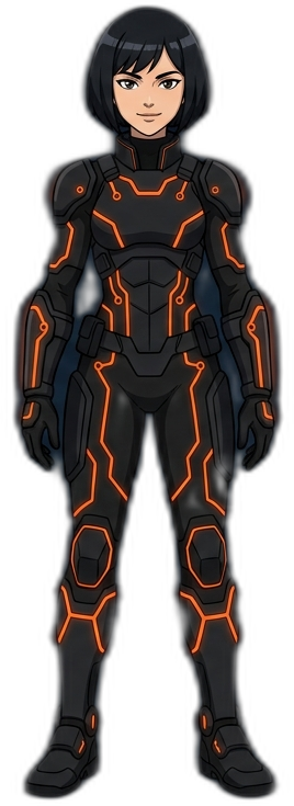 Cô gái — Human CEO mặc giáp cyberpunk